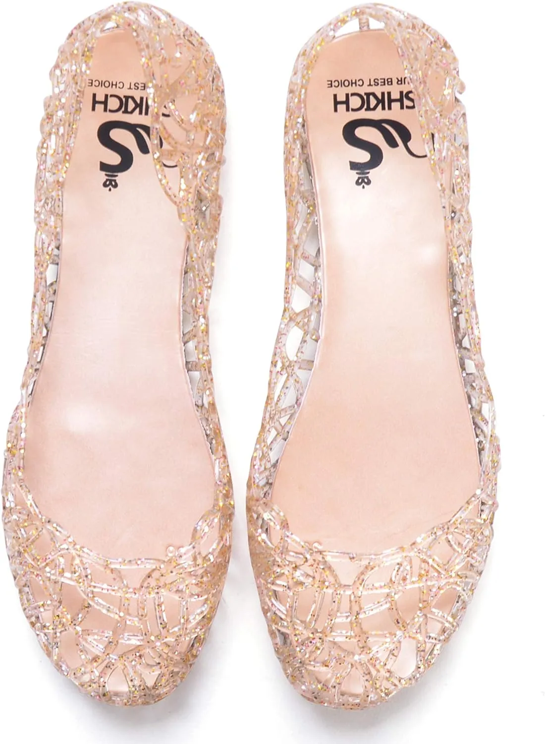 LUXINYU Women's Bird Nest Jelly Ballet Flats Hollow Out Sandals Flat Slip On Loafers