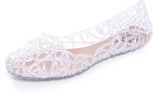 LUXINYU Women's Bird Nest Jelly Ballet Flats Hollow Out Sandals Flat Slip On Loafers