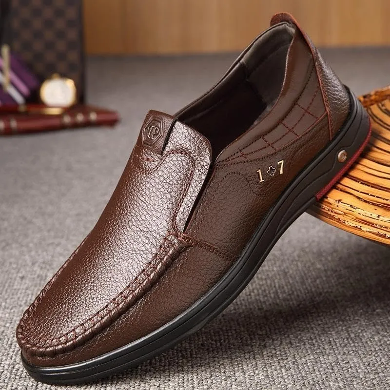 Men Slip on Walking Loafers Casual Shoes Comfort Round Toe Non-Slip Lug Sole Business Dress Shoes