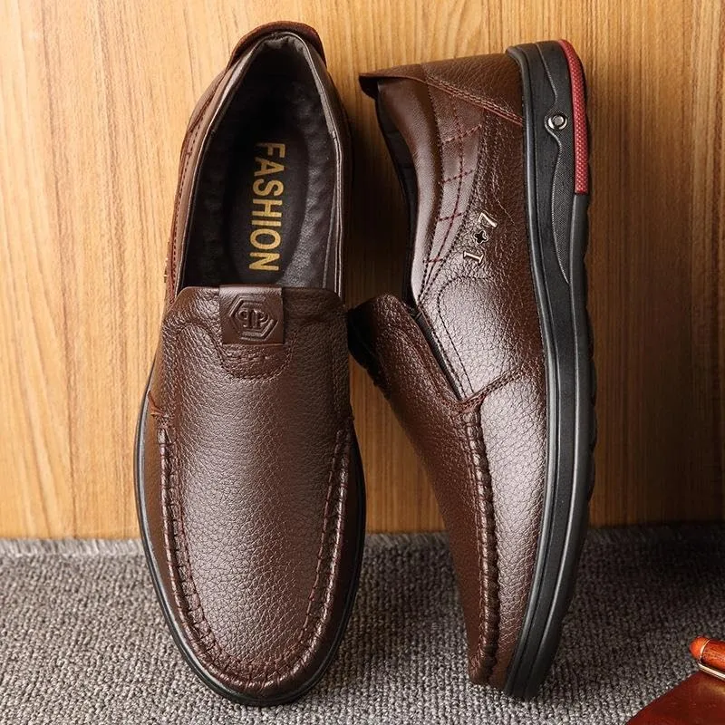 Men Slip on Walking Loafers Casual Shoes Comfort Round Toe Non-Slip Lug Sole Business Dress Shoes
