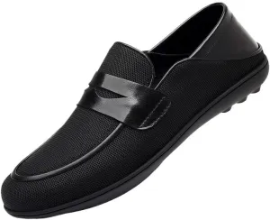 Mens Cutout Mesh Handmade Flat Casual Loafers Comfort Breathable Slip On Hollow Sandals Walking Shoes for Men's Outdoor Activities