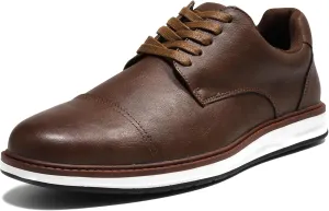 Men's Dress Shoes Classic Casual Oxfords Shoes for Men Brogues Wing Tips Lace Up Punched Round Toe