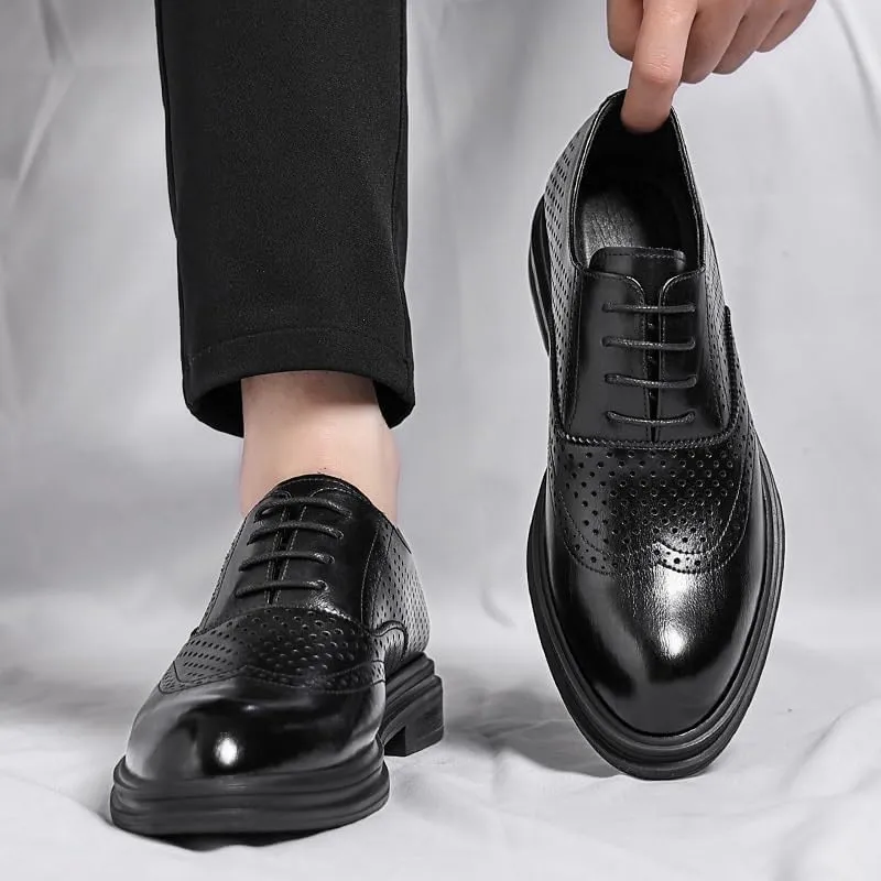 Men's Dress Shoes Classic Lace Up Formal Tuxedo Derby Shoes Patent Leather Business Oxford Shoes for Men