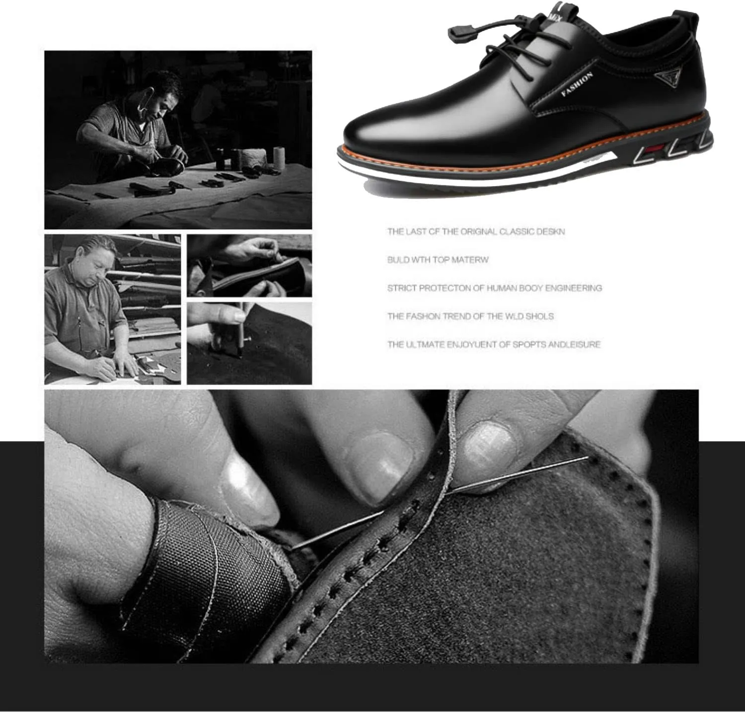 Men's Genuine Leather Oxford Lace Up Shoes Men Fashion Light Shoes Casual Full Grain Business Shoes