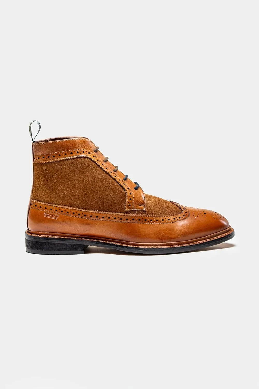 Mens Genuine Leather Suede Lace Up Boots Goodyear Welted Brogue Ankle Smart Casual Shoes