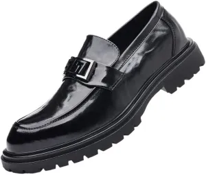 Men's Hands Free Slip On Walking Leather Shoes Loafers Breathable Comfortable Casual Moccasin Loafer Casual Lightweight Soft Non Slip Shoes