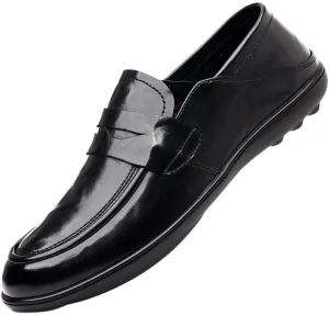 Men's Hands Free Slip On Walking Leather Shoes Loafers for Driving Walking Wedding Outdoor Indoor