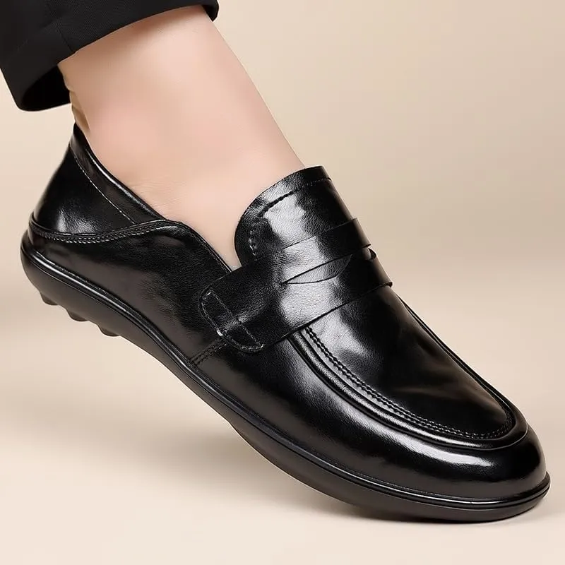 Men's Hands Free Slip On Walking Leather Shoes Loafers for Driving Walking Wedding Outdoor Indoor