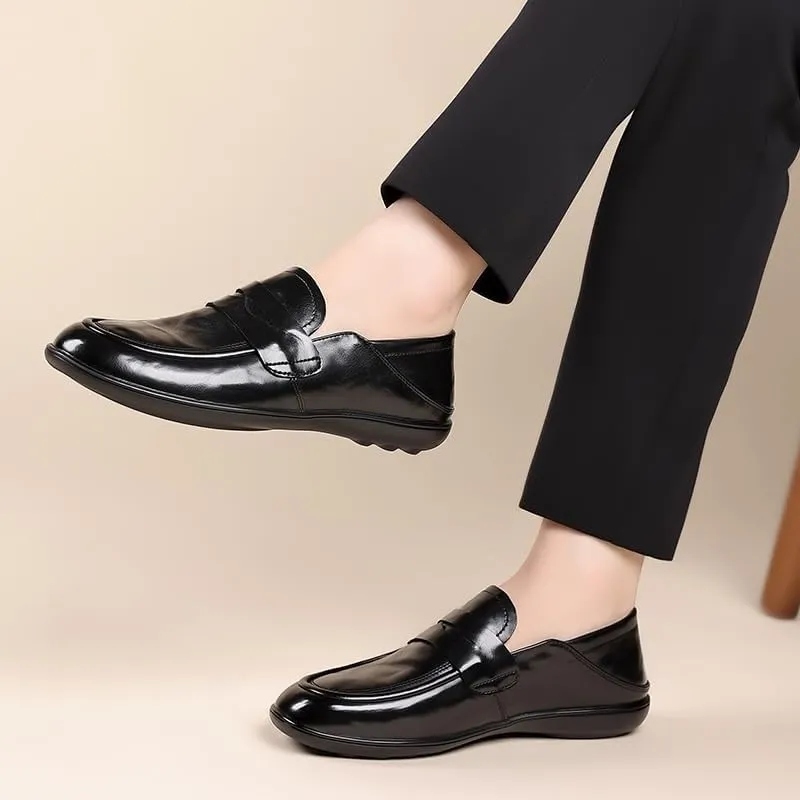 Men's Hands Free Slip On Walking Leather Shoes Loafers for Driving Walking Wedding Outdoor Indoor