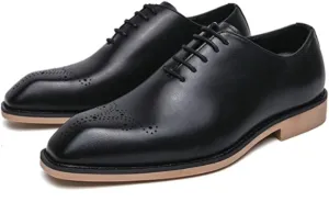 Men's Lace-up Dress Brogue Shoes Daily Office Working Oxford Shoes Classic Casual Orthopedic Leather Shoes