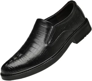 Men's Leather Brogue Shoes, Luxury Slip-On Casual Shoes, Comfortable Platform Sole, Business Dress Shoes for Men