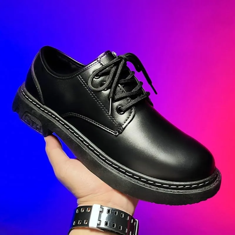 Men's Leather Hand-Sewn Flats Loafers Comfortable Round Toe Flat Bottom Non-Slip Slip-On Driving Shoes Light Moccasin Flats Boat Shoes