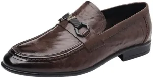 Men's Leather Slip-On Loafers for Driving Walking Wedding Outdoor Indoor Size
