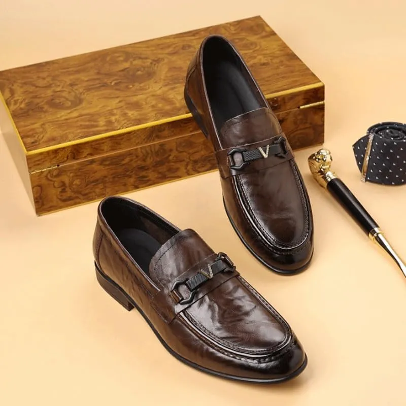 Men's Leather Slip-On Loafers for Driving Walking Wedding Outdoor Indoor Size
