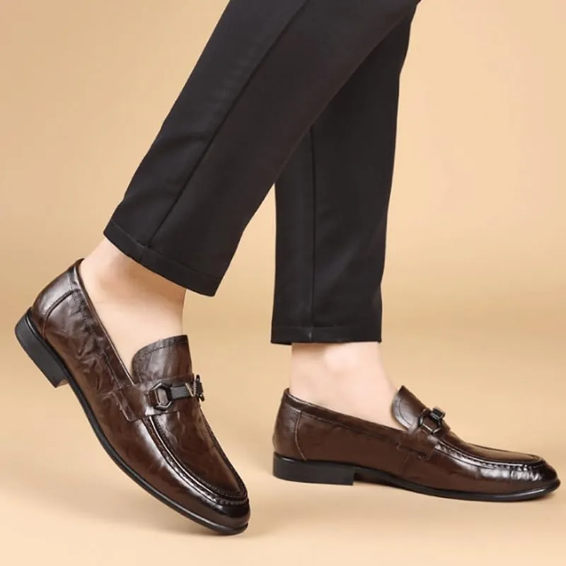 Men's Leather Slip-On Loafers for Driving Walking Wedding Outdoor Indoor Size