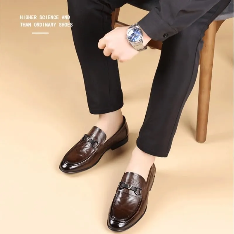 Men's Leather Slip-On Loafers for Driving Walking Wedding Outdoor Indoor Size
