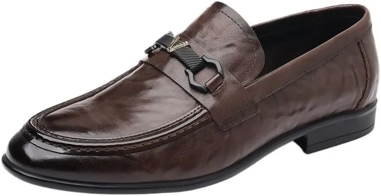 Men's Leather Slip-On Loafers for Driving Walking Wedding Outdoor Indoor Size