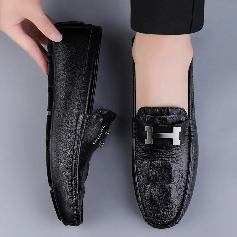 Men's Loafers Flat Boat Shoes for Driving Walking Wedding Outdoor Indoor Size Mens Genuine Leather Casual Shoes