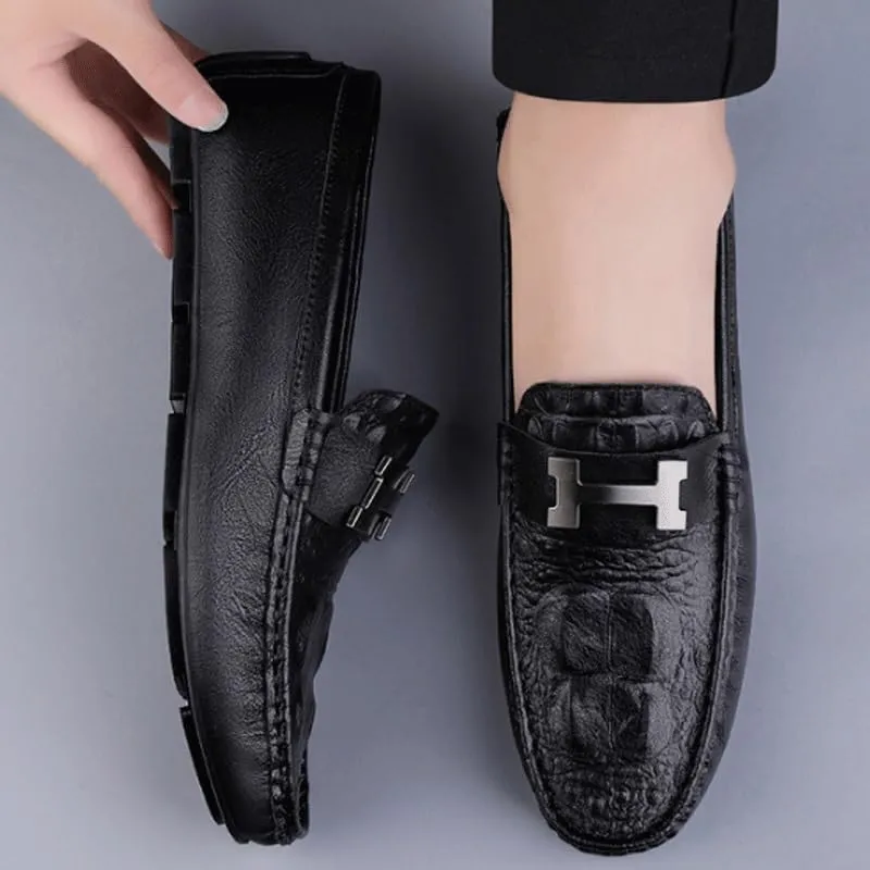 Men's Loafers Flat Boat Shoes for Driving Walking Wedding Outdoor Indoor Size Mens Genuine Leather Casual Shoes
