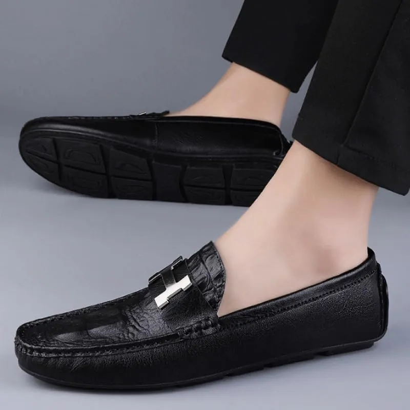 Men's Loafers Flat Boat Shoes for Driving Walking Wedding Outdoor Indoor Size Mens Genuine Leather Casual Shoes