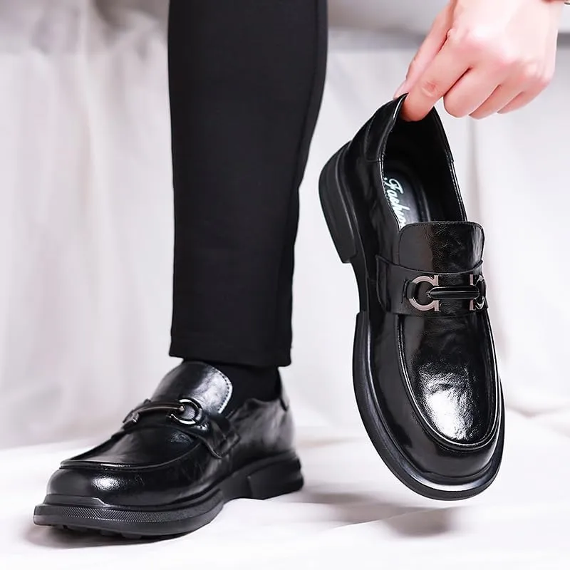 Men's Loafers Mens Commuter Slip-Resistant Lightweight Breathable Easy to Walk PU Upper Suitable for All Seasons