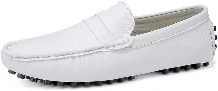 Men's Loafers Shoes Square Toe PU Leather Penny Driving Loafers Comfortable Resistant Anti-Slip Walking Prom Slip On