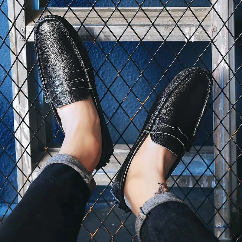 Men's Loafers Shoes Square Toe PU Leather Penny Driving Loafers Comfortable Resistant Anti-Slip Walking Prom Slip On