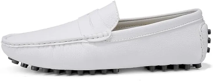 Men's Loafers Shoes Square Toe PU Leather Penny Driving Loafers Comfortable Resistant Anti-Slip Walking Prom Slip On