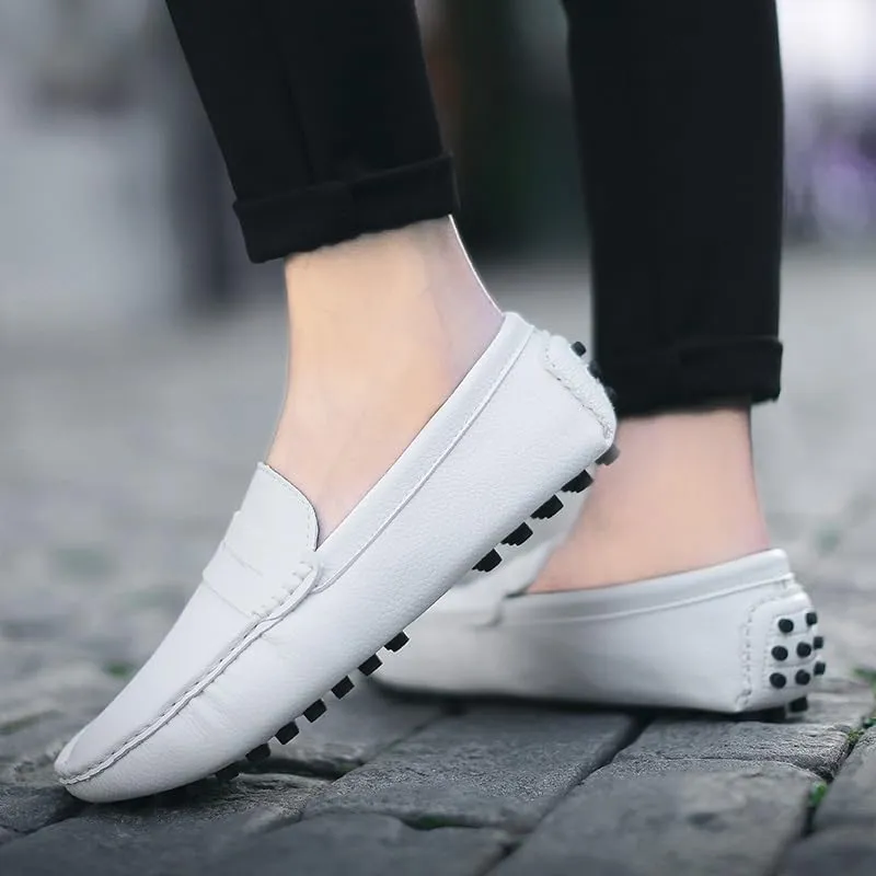 Men's Loafers Shoes Square Toe PU Leather Penny Driving Loafers Comfortable Resistant Anti-Slip Walking Prom Slip On