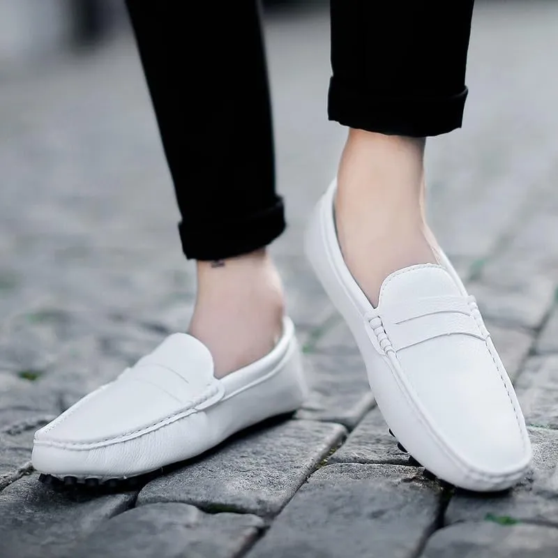 Men's Loafers Shoes Square Toe PU Leather Penny Driving Loafers Comfortable Resistant Anti-Slip Walking Prom Slip On