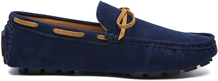 Men's Loafers Shoes Square Toe Vegan Leather Boat Driving Loafers Anti-Slip Resistant Lightweight Party Prom Slip On