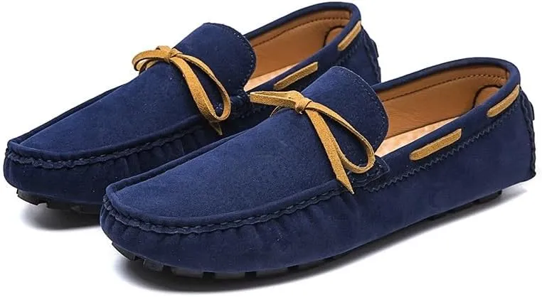 Men's Loafers Shoes Square Toe Vegan Leather Boat Driving Loafers Anti-Slip Resistant Lightweight Party Prom Slip On