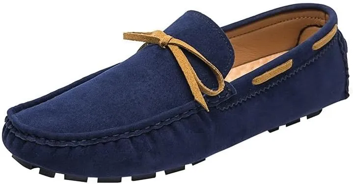 Men's Loafers Shoes Square Toe Vegan Leather Boat Driving Loafers Anti-Slip Resistant Lightweight Party Prom Slip On