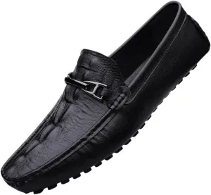 Men's Loafers Slip-On Shoes with Non-Slip Sole Fashion Casual Business Prom Mocasines Boat Leather Shoes