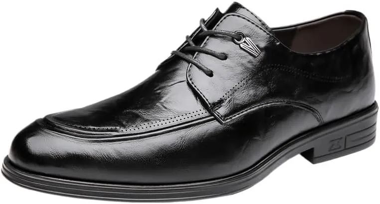 Men's Oxford Dress Shoes  Stylish Leather Lace-Up Brogue Shoes for Business, Casual, Office, Wedding & Party Wear