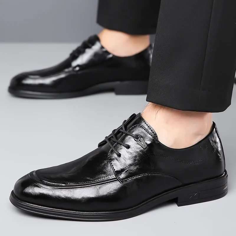 Men's Oxford Dress Shoes  Stylish Leather Lace-Up Brogue Shoes for Business, Casual, Office, Wedding & Party Wear