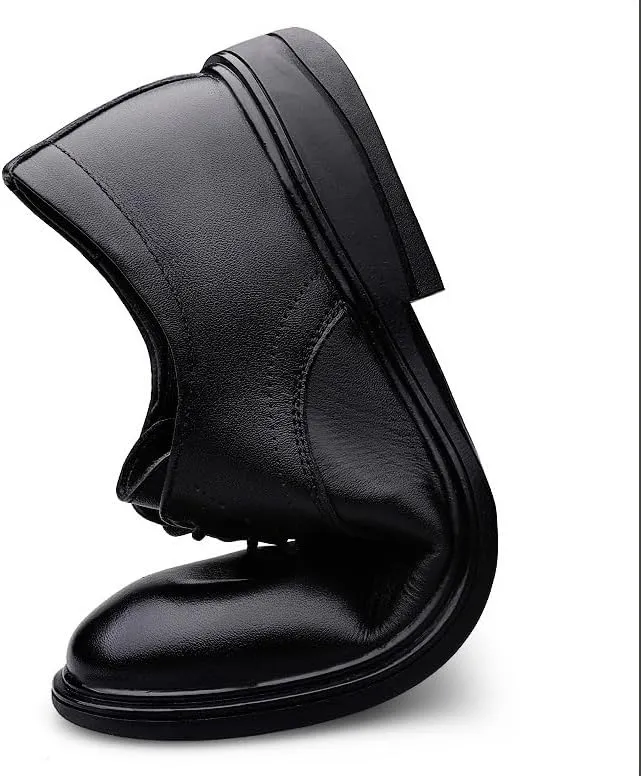 Men's Pointed Toe Oxford Shoes Fashion Lace Up Breathable Comfortable Genuine Leather Dress Shoes Formal Business Wedding Shoes for Men
