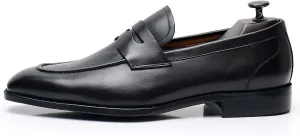 Men's Slip On Leather Shoes Casual Loafers Monk Shoe for Driving Work Office (Color : Black, Size : 46)