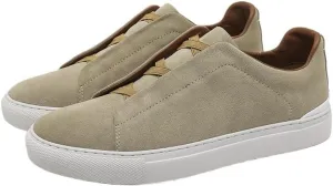 Mens Suede Loafers Men Genuine Leather Dress Shoes Lightweight Comfortable Thick-Soled Formal Shoes for Summer Outdoor Driving & Walking