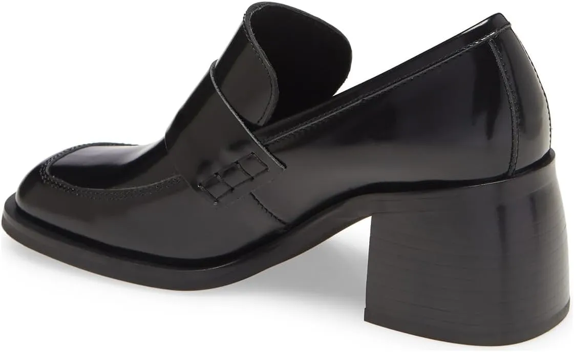 Milooey shoes Women's Platform Chunky Loafers Fashion Mid Heel Penny Loafers Slip On Square Toe Casual Business Work Shoes Size 4-16 Us