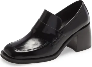 Milooey shoes Women's Platform Chunky Loafers Fashion Mid Heel Penny Loafers Slip On Square Toe Casual Business Work Shoes Size 4-16 Us