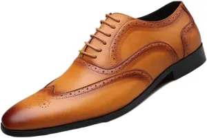 New Formal Leather Shoes for Men Men's Business Casual Leather Shoes Dinner Party Pointy Shoeses Fashion Brogue Men's Shoes