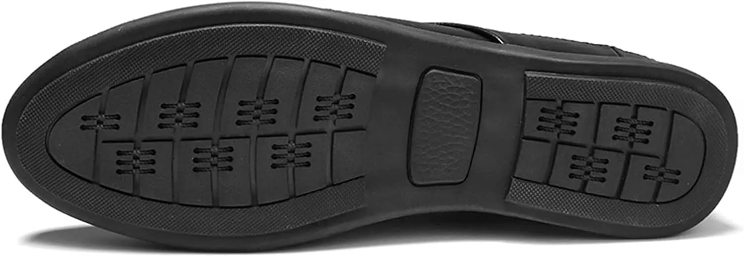 New Loafers for Men Breathable Brogue Shoes Backless Leather Flexible Anti-slip Comfortable Outdoor Prom Slip-on