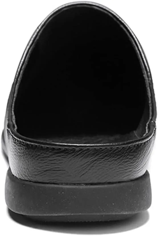 New Loafers for Men Breathable Brogue Shoes Backless Leather Flexible Anti-slip Comfortable Outdoor Prom Slip-on