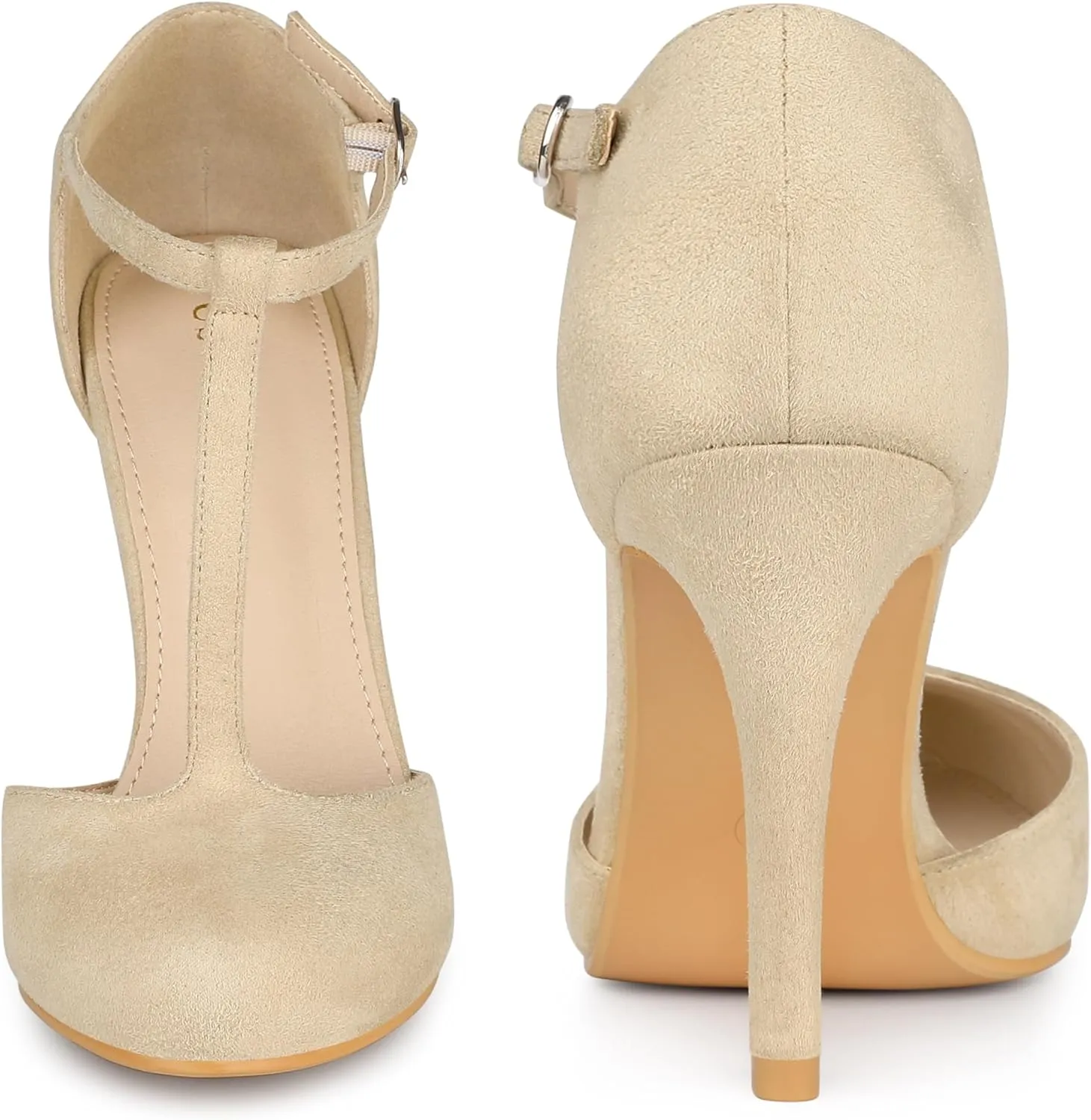 Perphy Mary Janes Pumps T-Strap Ankle Strap Stiletto Heels for Women