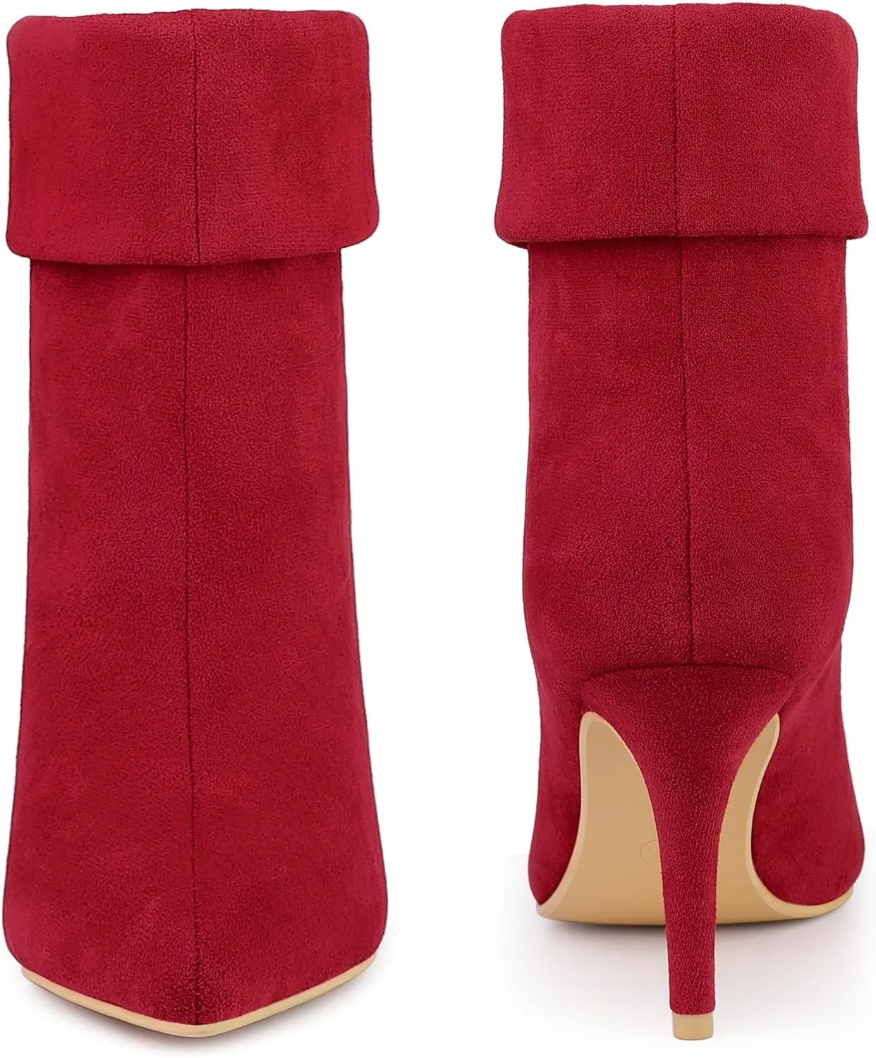 Perphy Sock Boots Pointed Toe Foldable Stiletto Heels Ankle Boots for Women