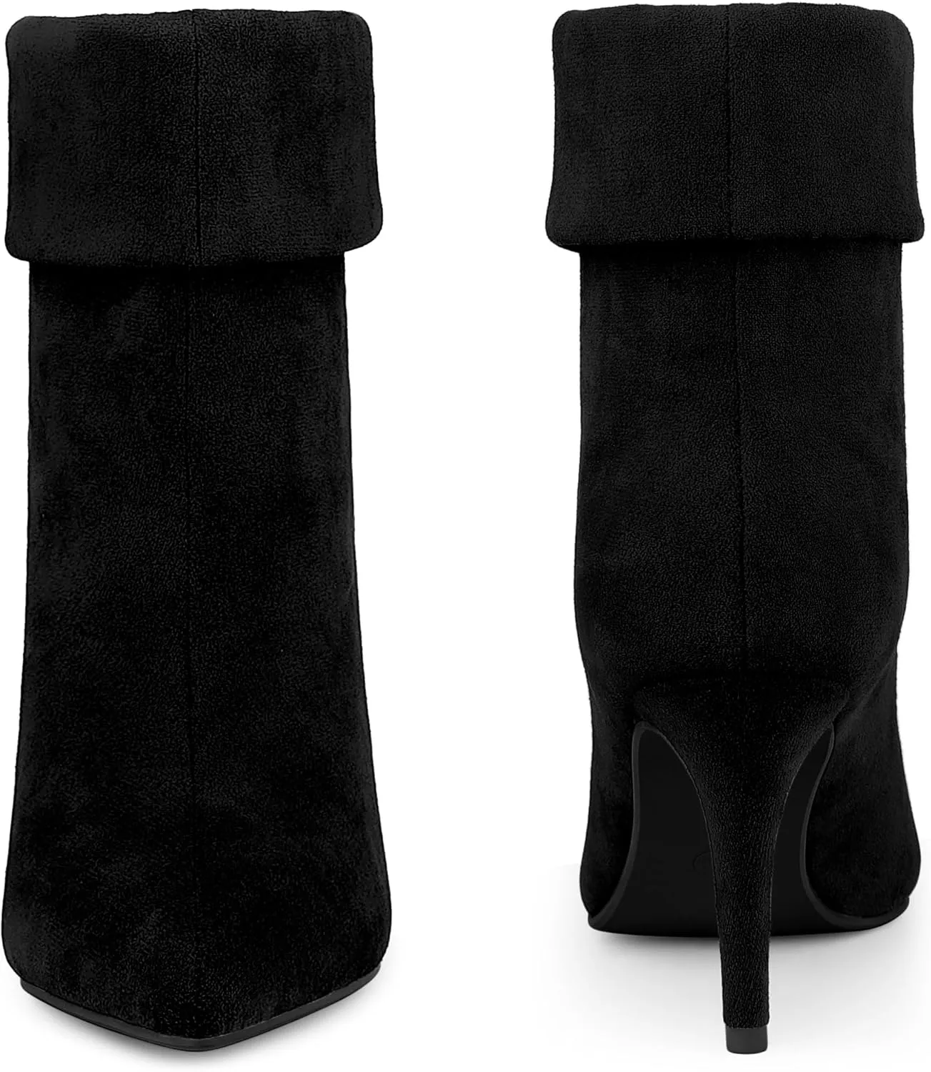 Perphy Sock Boots Pointed Toe Foldable Stiletto Heels Ankle Boots for Women