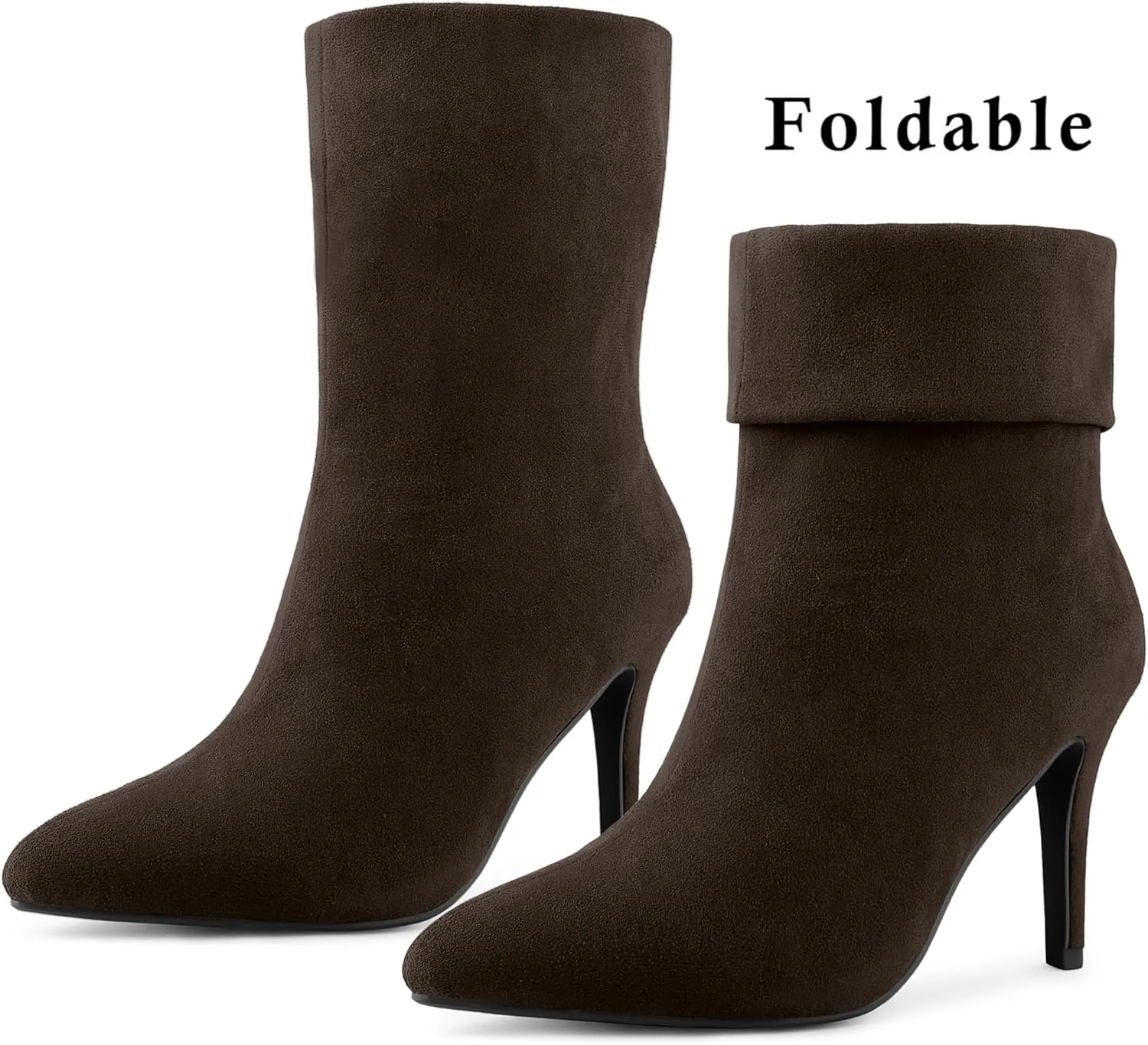 Perphy Sock Boots Pointed Toe Foldable Stiletto Heels Ankle Boots for Women