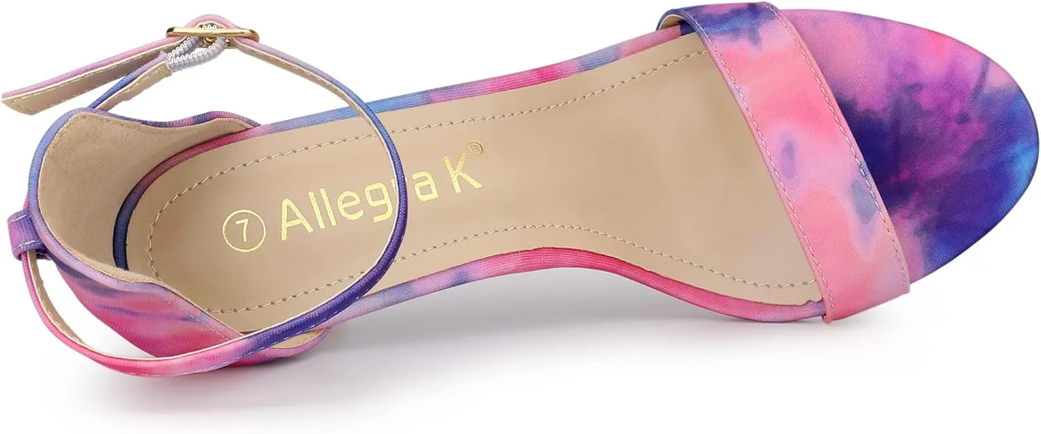 Perphy Tie Dye Ankle Strap Stiletto Heels Sandals for Women