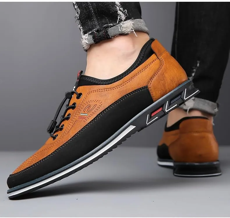 Plus Size Men's Casual Shoes, Microfiber Leather Upper, Breathable Soft-Soled Overshoes, Suitable for Outdoor Walking Driving